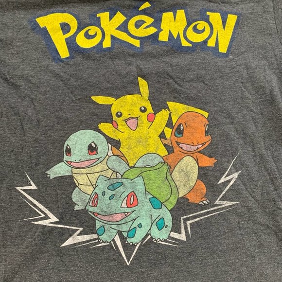 2010s Pokemon Gen 1 Starters DIstressed Graphic Soft Heathered Graphic T… - Picture 6 of 12